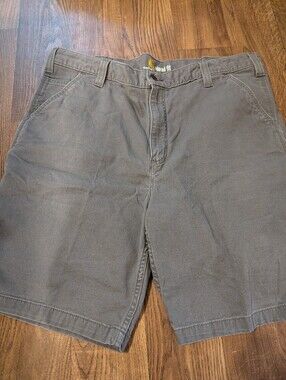 Carhartt Force Cargo Shorts Mens Size 40 Relaxed Fit Gray Rip Stop Workwear